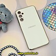 قاب گوشی Galaxy A34 5G سامسونگ طرح ژله ای مای کیس گلد لاین دور طلایی محافظ لنز دار کرم کد 418