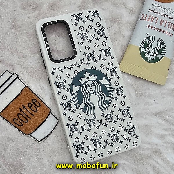 قاب گوشی Galaxy A52 4G - Galaxy A52 5G - Galaxy A52S سامسونگ پافر بالشتی سیلیکونی طرح استارباکس STARBUCKS کد 1187