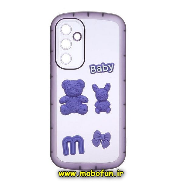 قاب گوشی Galaxy A54 5G سامسونگ طرح بالشتی قلبی BABY محافظ لنز دار بنفش کد 474