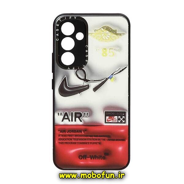 قاب گوشی Galaxy A54 5G سامسونگ پشت گلس آینه ای CASETIFY طرح نایکی NIKE محافظ لنزدار مشکی کد 489