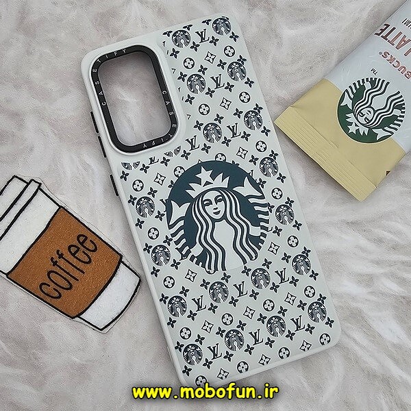 قاب گوشی Galaxy A73 5G سامسونگ پافر بالشتی سیلیکونی طرح استارباکس STARBUCKS کد 710