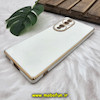 قاب گوشی Honor 70 آنر طرح ژله ای مای کیس گلد لاین دور طلایی محافظ لنز دار سفید کد 36
