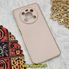 قاب گوشی Honor X9 4G آنر طرح ژله ای مای کیس گلد لاین دور طلایی محافظ لنز دار گلبهی کد 25