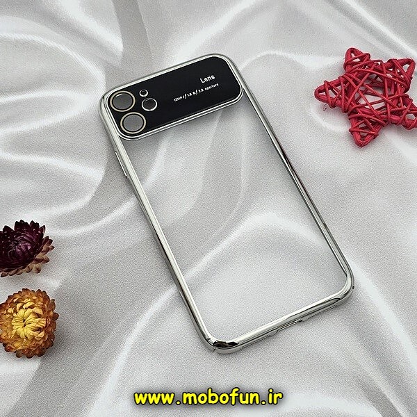 قاب گوشی iPhone 11 آیفون طرح طلقی شیشه ای Camera Lens شفاف اورجینال CREATIVE CASE سری Q SERIES رنگ نقره ای سیلور کد 587