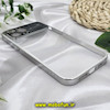 قاب گوشی iPhone 12 Pro Max آیفون طرح طلقی شیشه ای Camera Lens شفاف اورجینال CREATIVE CASE سری Q SERIES رنگ نقره ای کد 686