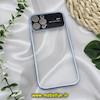 قاب گوشی iPhone 12 Pro Max آیفون طرح طلقی شیشه ای Camera Lens شفاف اورجینال CREATIVE CASE سری Q SERIES رنگ آبی سیرا کد 687