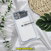 قاب گوشی iPhone 12 Pro Max آیفون طرح طلقی شیشه ای Camera Lens شفاف اورجینال CREATIVE CASE سری Q SERIES رنگ آبی سیرا کد 687