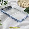 قاب گوشی iPhone 12 Pro Max آیفون طرح طلقی شیشه ای Camera Lens شفاف اورجینال CREATIVE CASE سری Q SERIES رنگ آبی سیرا کد 687
