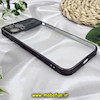 قاب گوشی iPhone 12 Pro Max آیفون طرح طلقی شیشه ای Camera Lens شفاف اورجینال CREATIVE CASE سری Q SERIES رنگ مشکی کد 688