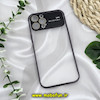 قاب گوشی iPhone 12 Pro Max آیفون طرح طلقی شیشه ای Camera Lens شفاف اورجینال CREATIVE CASE سری Q SERIES رنگ مشکی کد 688
