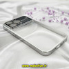 قاب گوشی iPhone 13 Pro آیفون طرح طلقی شیشه ای Camera Lens شفاف اورجینال CREATIVE CASE سری Q SERIES رنگ نقره ای سیلور کد 404
