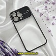 قاب گوشی iPhone 13 Pro آیفون طرح طلقی شیشه ای Camera Lens شفاف اورجینال CREATIVE CASE سری Q SERIES رنگ مشکی کد 405