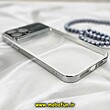 قاب گوشی iPhone 13 Pro Max آیفون طرح طلقی شیشه ای Camera Lens شفاف اورجینال CREATIVE CASE سری Q SERIES رنگ نقره ای سیلور کد 579