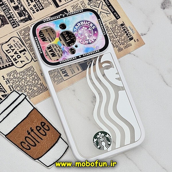 قاب گوشی iPhone 14 Pro آیفون فانتزی دو تکه اورجینال Unique Case طرح استارباکس STARBUCKS محافظ لنز دار کد 174