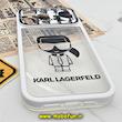 قاب گوشی iPhone 14 Pro Max آیفون فانتزی دو تکه اورجینال Unique Case طرح کارل لاجرفلد KARL LAGERFELD محافظ لنز دار کد 235