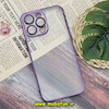 قاب گوشی iPhone 14 Pro Max آیفون طرح طلقی شیشه ای PC SLIME CASE شفاف اورجینال محافظ لنزدار گلسی رنگ بنفش کد 241