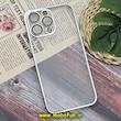قاب گوشی iPhone 14 Pro Max آیفون طرح طلقی شیشه ای PC SLIME CASE شفاف اورجینال محافظ لنزدار گلسی رنگ نقره ای کد 242