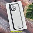 قاب گوشی iPhone 14 Pro Max آیفون طرح طلقی شیشه ای PC SLIME CASE شفاف اورجینال محافظ لنزدار گلسی رنگ مشکی کد 243