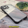 قاب گوشی iPhone 14 Pro Max آیفون طرح طلقی شیشه ای PC SLIME CASE شفاف اورجینال محافظ لنزدار گلسی رنگ مشکی کد 243