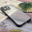 قاب گوشی iPhone 14 Pro Max آیفون طرح طلقی شیشه ای PC SLIME CASE شفاف اورجینال محافظ لنزدار گلسی رنگ مشکی کد 243