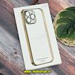 قاب گوشی iPhone 14 Pro Max آیفون طرح طلقی شیشه ای PC SLIME CASE شفاف اورجینال محافظ لنزدار گلسی رنگ طلایی کد 244
