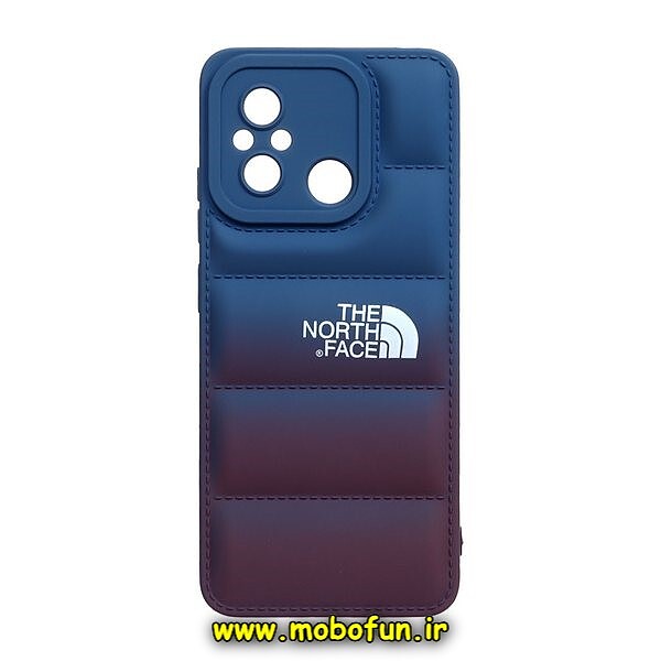قاب گوشی Redmi 12C - Poco C55 - Redmi 11A شیائومی سیلیکون ژله ای پافر PC زیر بسته محافظ لنز دار THE NORTH FACE دو رنگ سرمه ای بنفش کد 246