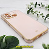 قاب گوشی Redmi 12C - Poco C55 - Redmi 11A شیائومی طرح ژله ای مای کیس گلد لاین دور طلایی محافظ لنز دار گلبهی کد 275