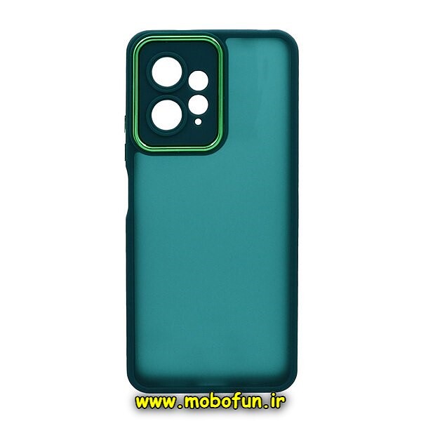 قاب گوشی Redmi Note 12 4G شیائومی پشت مات متال کیس دور سیلیکونی محافظ لنزدار سبز کد 214