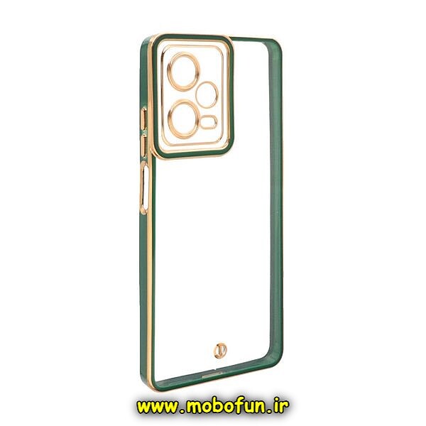 قاب گوشی Redmi Note 12 Pro 5G شیائومی طرح الکتروپلیتینگ ژله ای شفاف اورجینال یونیک کیس Unique Case محافظ لنز دار سبز کد 113