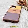 قاب گوشی Galaxy A12 - Galaxy M12 سامسونگ اورجینال طرح چرمی کلاسیک HARD متال کیس سه خط رنگی کد 1343