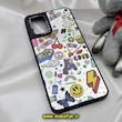 قاب گوشی Galaxy A12 - Galaxy M12 سامسونگ پشت گلس آینه ای اورجینال CASETIFY طرح ایموجی و استیکر محافظ لنزدار مشکی کد 1347