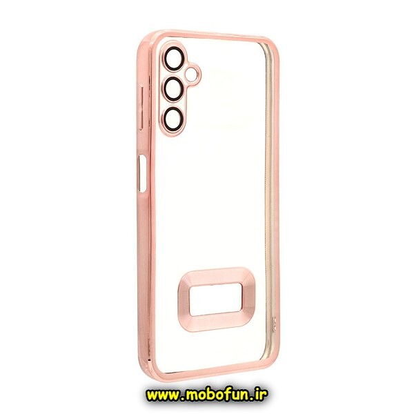 قاب گوشی Galaxy A14 4G - Galaxy A14 5G سامسونگ طرح الکتروپلیتینگ مگ سیف ژله ای شفاف اورجینال یونیک کیس Unique Case محافظ لنز دار رزگلد کد 523