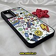 قاب گوشی Galaxy A14 4G - Galaxy A14 5G سامسونگ پشت گلس آینه ای اورجینال CASETIFY طرح ایموجی و استیکر محافظ لنزدار مشکی کد 532