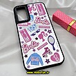 قاب گوشی Galaxy A14 4G - Galaxy A14 5G سامسونگ پشت گلس آینه ای اورجینال CASETIFY طرح باربی Barbie محافظ لنزدار مشکی کد 533