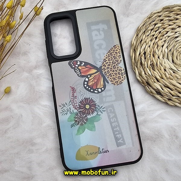 قاب گوشی Galaxy A14 4G - Galaxy A14 5G سامسونگ طرح ضد ضربه هولوگرافیک چند بعدی گل و پروانه کد 544