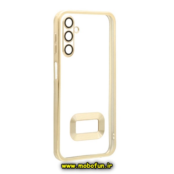 قاب گوشی Galaxy A24 سامسونگ طرح الکتروپلیتینگ مگ سیف ژله ای شفاف اورجینال یونیک کیس Unique Case محافظ لنز دار طلایی کد 275