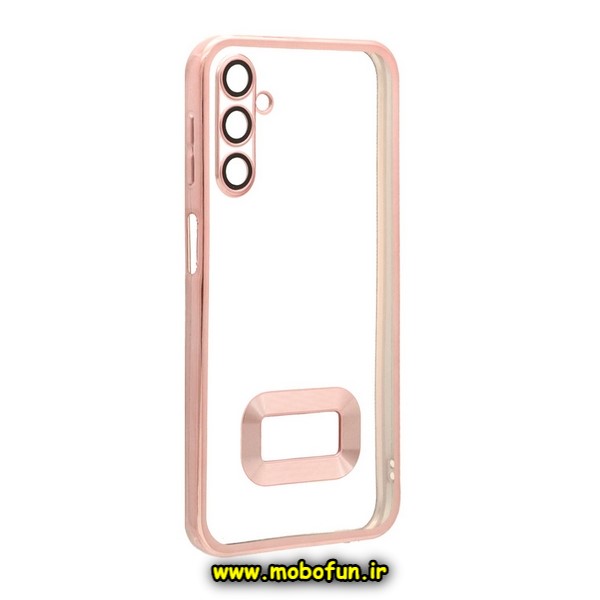 قاب گوشی Galaxy A24 سامسونگ طرح الکتروپلیتینگ مگ سیف ژله ای شفاف اورجینال یونیک کیس Unique Case محافظ لنز دار رزگلد کد 276