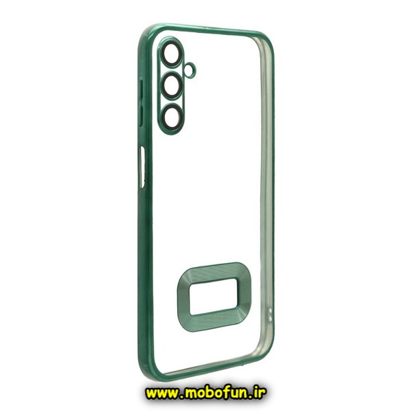 قاب گوشی Galaxy A24 سامسونگ طرح الکتروپلیتینگ مگ سیف ژله ای شفاف اورجینال یونیک کیس Unique Case محافظ لنز دار سبز کد 278