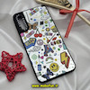 قاب گوشی Galaxy A30S - Galaxy A50S - Galaxy A50 سامسونگ پشت گلس آینه ای اورجینال CASETIFY طرح ایموجی و استیکر محافظ لنزدار مشکی کد 1013