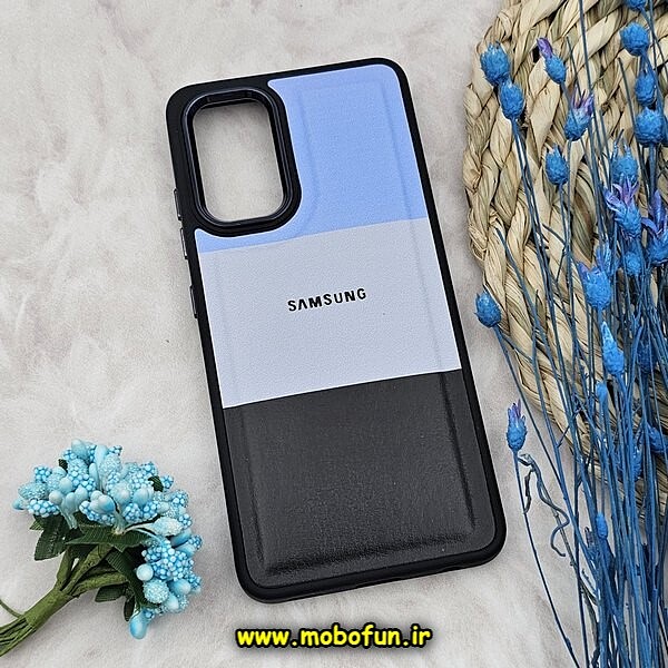 قاب گوشی Galaxy A32 4G سامسونگ اورجینال طرح چرمی کلاسیک HARD متال کیس سه خط رنگی کد 994
