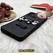 قاب گوشی Galaxy A33 5G سامسونگ طرح سیلیکونی ژله ای سه بعدی برجسته عروسکی محافظ لنز دار پام پام مشکی کد 540