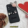 قاب گوشی Galaxy A54 سامسونگ طرح سیلیکونی ژله ای سه بعدی برجسته عروسکی محافظ لنز دار پام پام مشکی کد 519