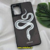 قاب گوشی Galaxy A72 سامسونگ پشت گلس آینه ای اورجینال CASETIFY طرح مار SNAKE محافظ لنزدار مشکی کد 525