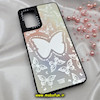 قاب گوشی Galaxy A72 سامسونگ پشت گلس آینه ای اورجینال CASETIFY طرح پروانه کیوت محافظ لنزدار مشکی کد 528