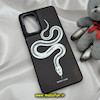 قاب گوشی Galaxy A73 سامسونگ پشت گلس آینه ای اورجینال CASETIFY طرح مار SNAKE محافظ لنزدار مشکی کد 721