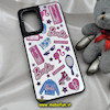 قاب گوشی Galaxy A73 سامسونگ پشت گلس آینه ای اورجینال CASETIFY طرح باربی Barbie محافظ لنزدار مشکی کد 722