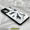 قاب گوشی Galaxy A73 سامسونگ پشت گلس آینه ای اورجینال CASETIFY طرح گربه بازیگوش محافظ لنزدار مشکی کد 725