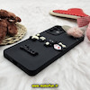 قاب گوشی Galaxy A73 5G سامسونگ طرح سیلیکونی ژله ای سه بعدی برجسته عروسکی محافظ لنز دار پام پام مشکی کد 726