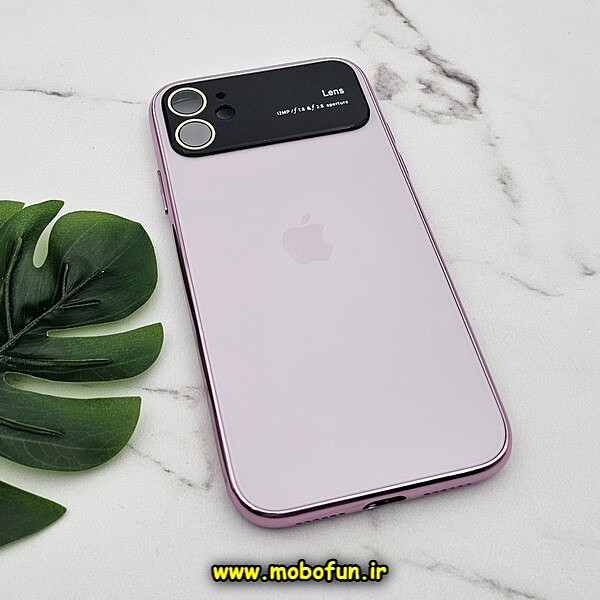 قاب گوشی iPhone 11 آیفون مدل PVD اورجینال ضد خش پشت گلس شیشه ای Camera Lens محافظ لنز دار رزگلد کد 596