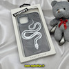 قاب گوشی iPhone 11 Pro آیفون پشت گلس آینه ای اورجینال CASETIFY طرح مار SNAKE محافظ لنزدار مشکی کد 473